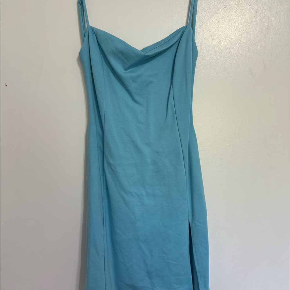 Beginning Boutique Blue Slip Dress Spaghetti Strap Cocktail